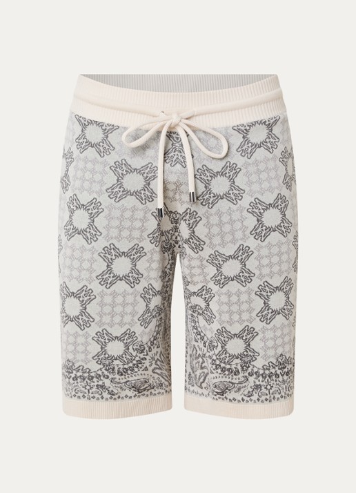 AMIRI Loose fit korte broek met logoborduring - voorkant 4 beige