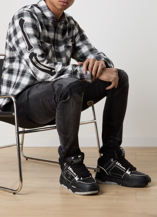 AMIRI MA-1 sneaker van leer - voorkant 2 zwart