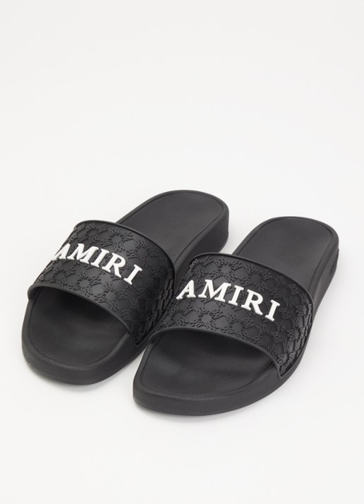 AMIRI MA slipper met structuur en logo - detail 3 zwart