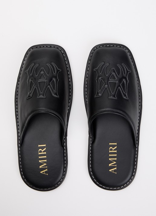 AMIRI MA slipper van leer met logo - detail 2 zwart