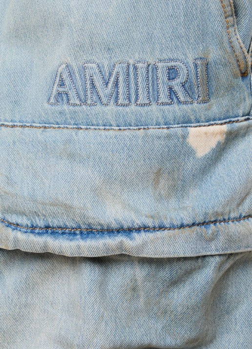 AMIRI Mid waist straight fit cargobroek van denim - detail 6 indigo