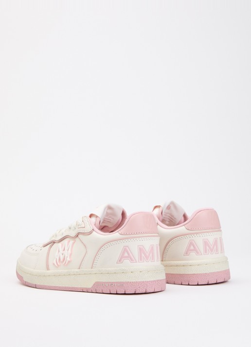 AMIRI Newport sneaker van leer met logo - achterkant 2 lichtroze