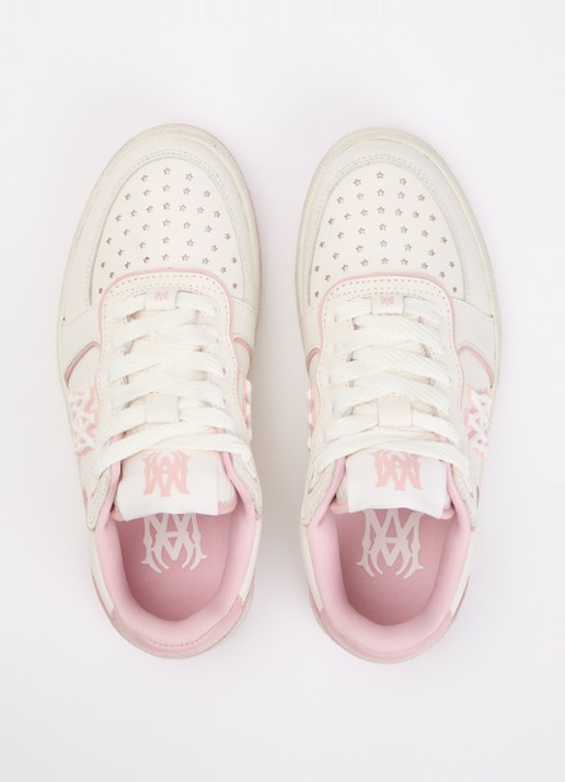 AMIRI Newport sneaker van leer met logo - detail 4 lichtroze