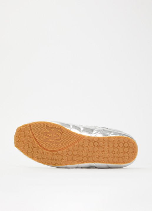AMIRI Pacific Football Slim sneaker van leer met metallic finish - detail 4 zilver