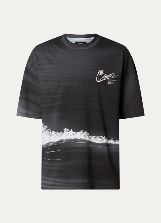 AMIRI Palm T-shirt met logo en print - voorkant antraciet