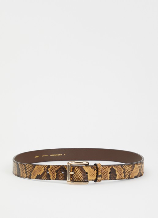 AMIRI Python Square riem van leer met slangenprint