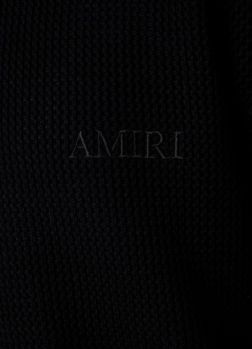 AMIRI Regular fit overhemd met opengewerkt dessin en logoborduring - detail 5 zwart