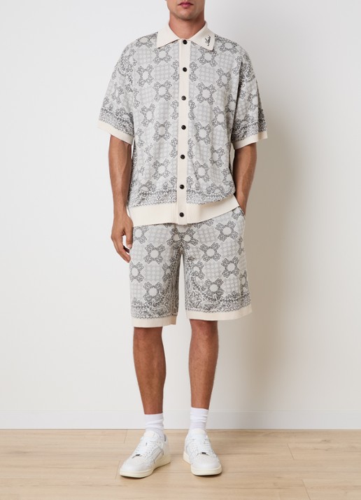 AMIRI Regular fit overhemd met print - voorkant 2 donkerbeige