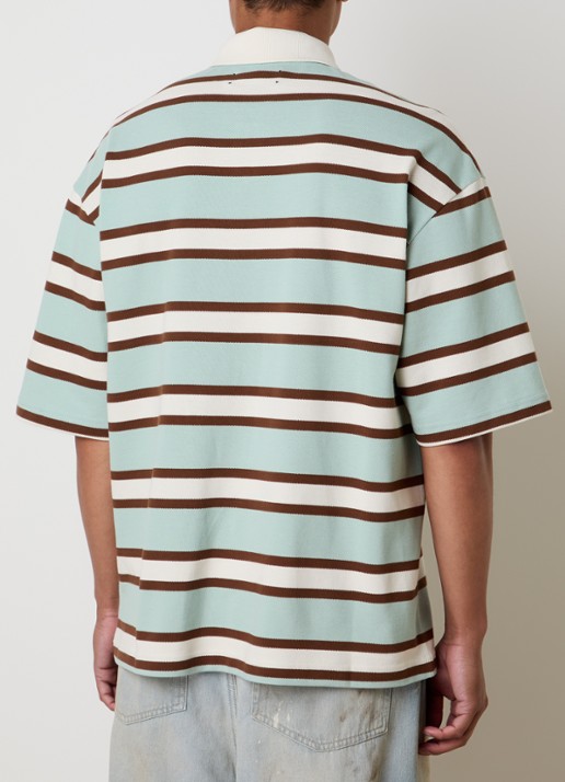 AMIRI Regular fit polo met streepprint en logo - achterkant 3 mint