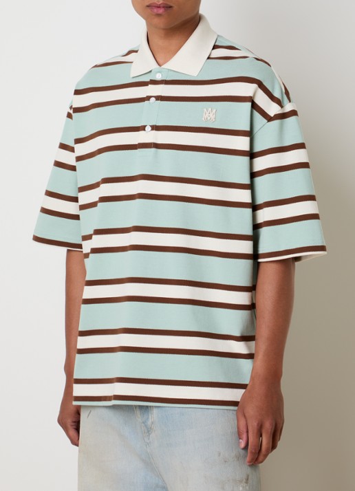 AMIRI Regular fit polo met streepprint en logo