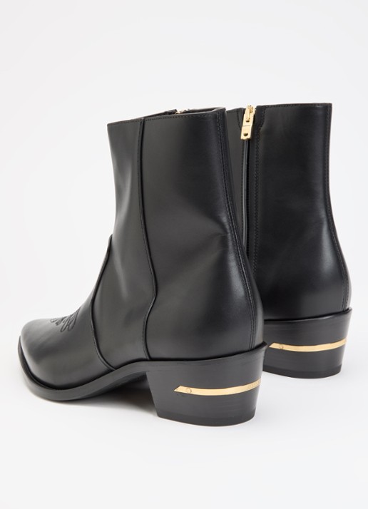 AMIRI Ryder cowboylaars van leer met metallic detail - achterkant 4 zwart