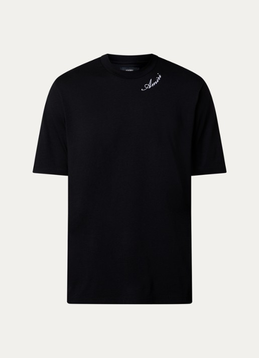 AMIRI Script T-shirt met logo - voorkant zwart