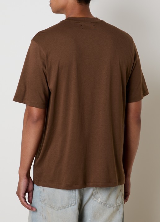 AMIRI Script T-shirt met logo - achterkant 3 cognac