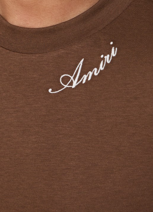 AMIRI Script T-shirt met logo - detail 2 cognac