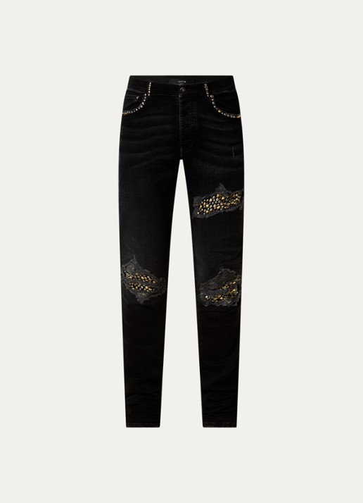 AMIRI Skinny jeans met studs - voorkant zwart