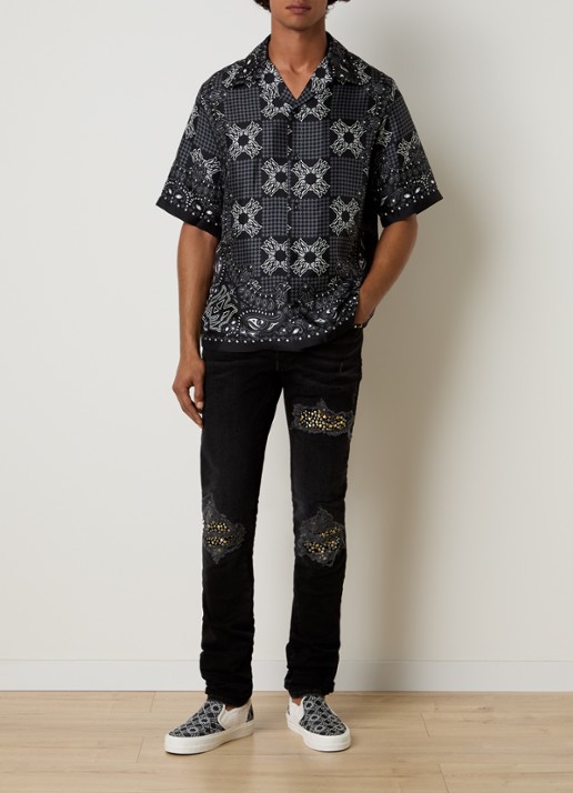 AMIRI Skinny jeans met studs - voorkant 2 zwart