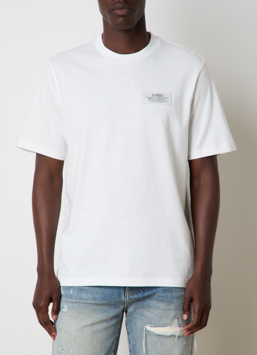 AMIRI Spirit T-shirt met logo- en backprint - achterkant gebroken wit