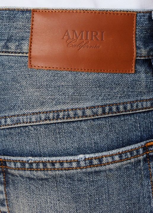 AMIRI Straight leg jeans met verwassen afwerking - detail 4 indigo