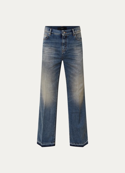 AMIRI Straight leg jeans met verwassen afwerking - voorkant 5 indigo