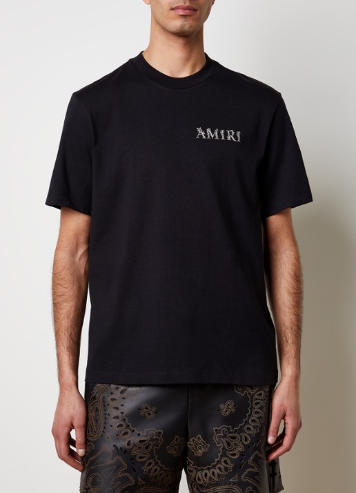 AMIRI T-shirt met logo- en backprint - achterkant 5 zwart