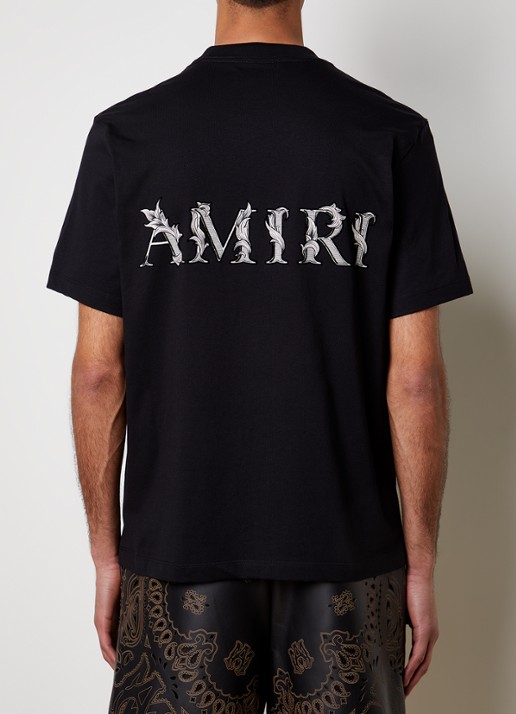 AMIRI T-shirt met logo- en backprint - detail 3 zwart