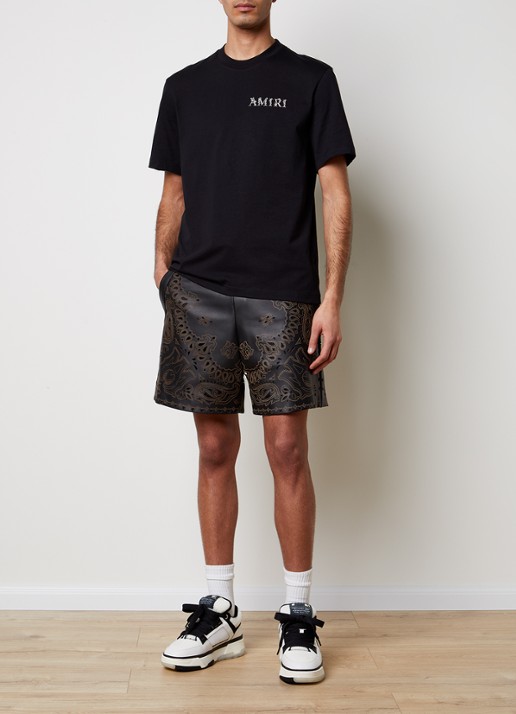 AMIRI T-shirt met logo- en backprint - voorkant 2 zwart