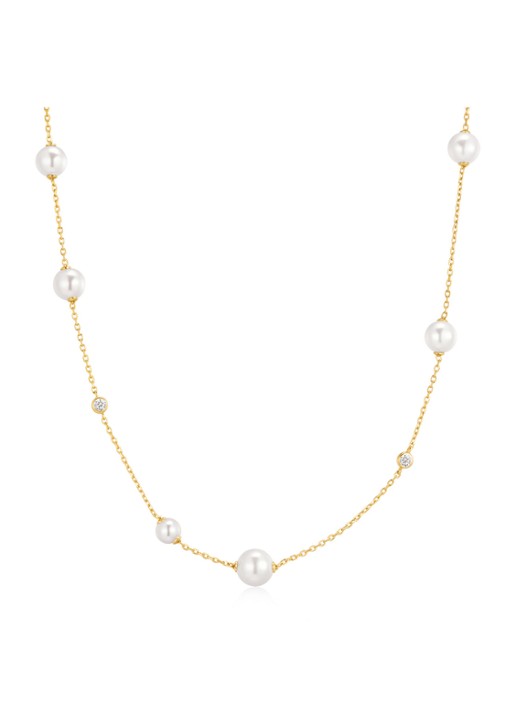 Ania Haie Asymmetric Pearl ketting verguld