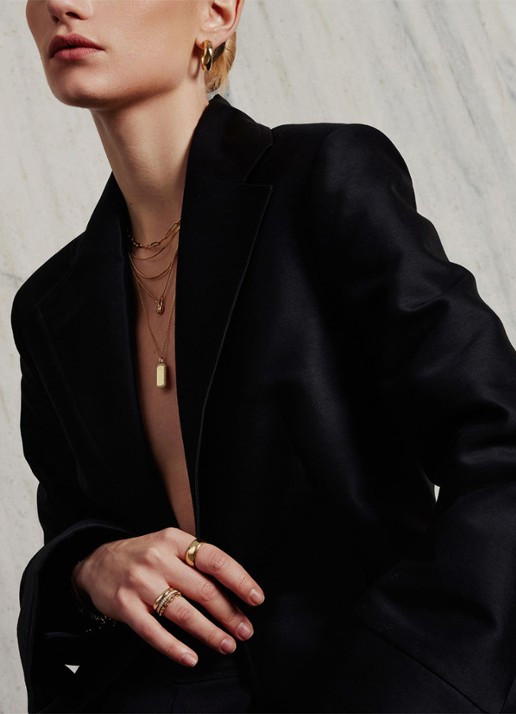 Ania Haie Box Chain ketting S verguld - voorkant 2 goud