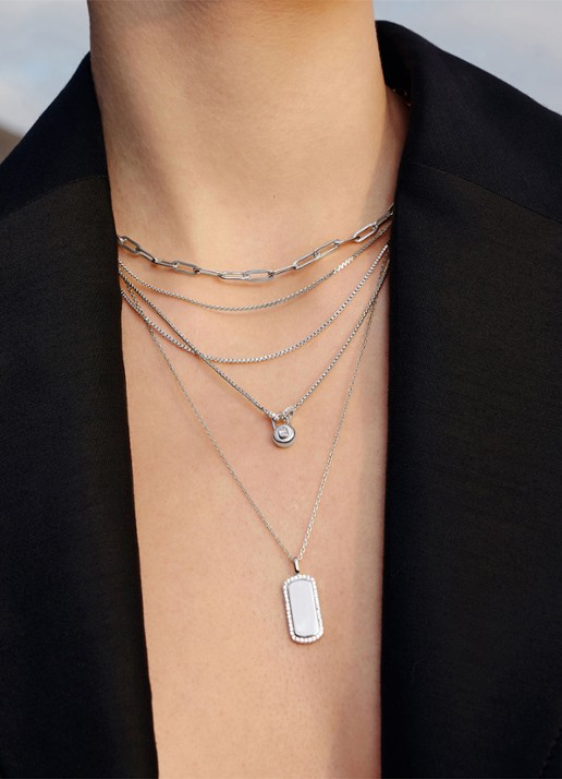 Ania Haie Box ketting S van zilver - voorkant 2 zilver