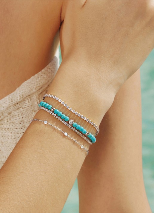 Ania Haie Disc Station armband S van zilver - voorkant 2 zilver