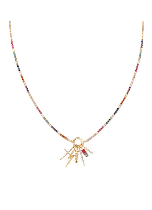 Ania Haie Faceted Red hanger S verguld - detail 3 goud