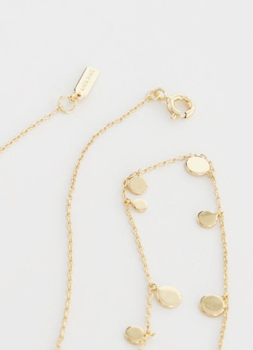 Ania Haie Geometry Mixed Discs ketting van zilver - detail 2 goud