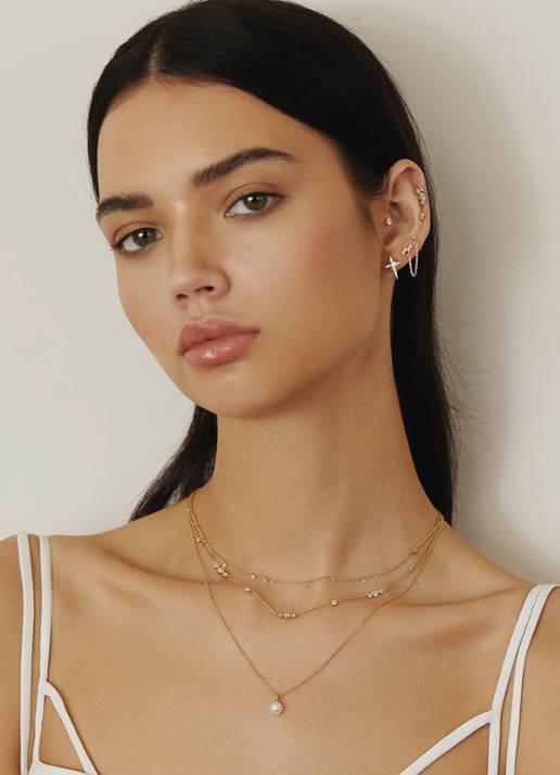 Ania Haie Mini Disc Stacking ketting verguld - voorkant 2 goud