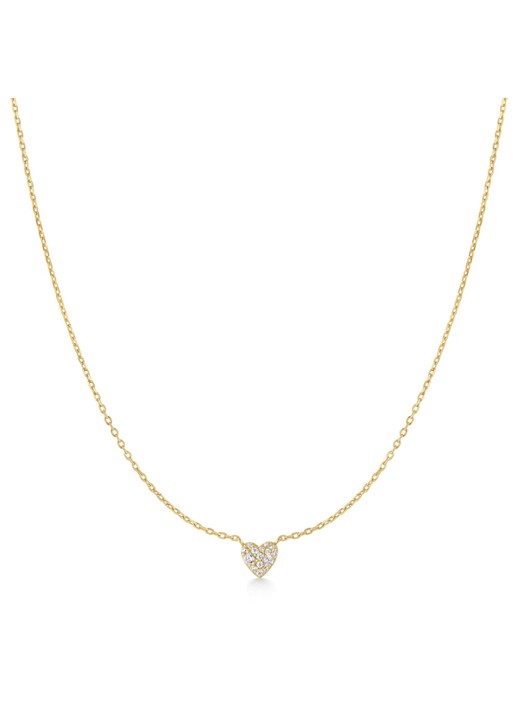 Ania Haie Pavé Heart ketting S verguld