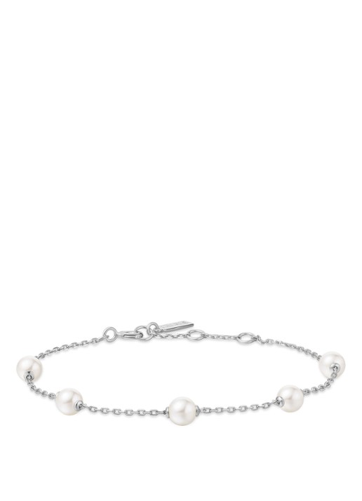 Ania Haie Pearl Station armband van zilver - voorkant zilver