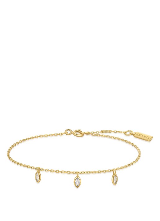 Ania Haie Sparkling Triple Stat. armband S verguld - voorkant goud