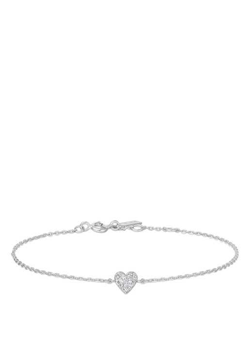 Ania Haie Sweetheart Pave armband van zilver - voorkant zilver