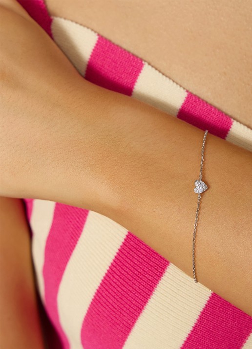 Ania Haie Sweetheart Pave armband van zilver - voorkant 2 zilver