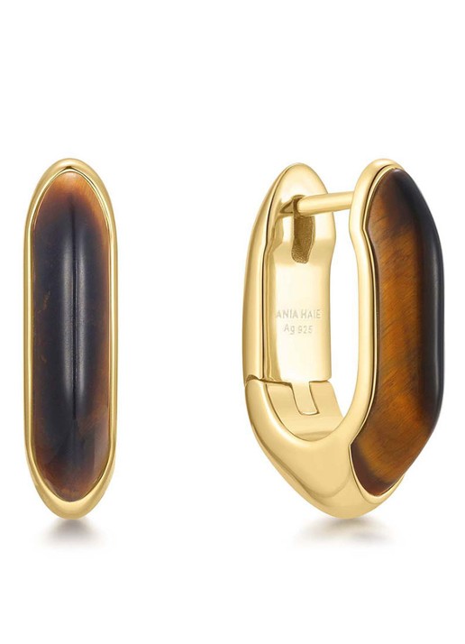 Ania Haie Tiger Eye oorringen verguld