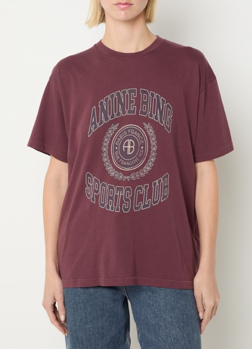 Anine Bing Cade T-shirt met gemêleerd dessin en logoprint