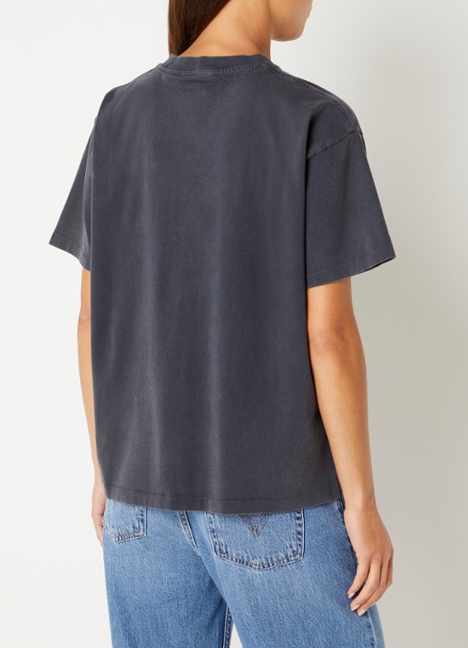 Anine Bing Cade T-shirt met logoborduring - achterkant 4 donkergrijs