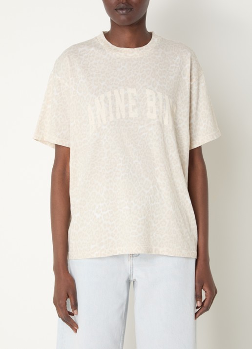 Anine Bing Cade T-shirt met panterprint