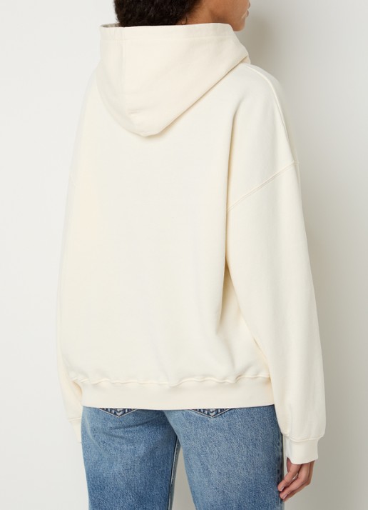 Anine Bing Harvey hoodie met logoborduring - achterkant creme