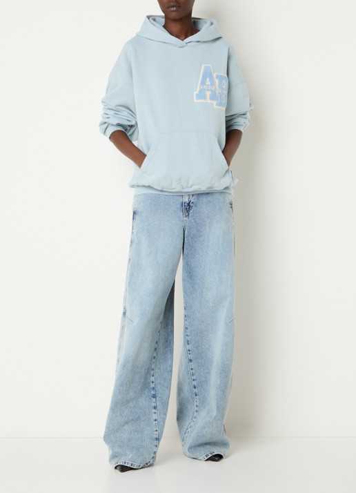 Anine Bing Harvey hoodie met patchwork - voorkant 5 blauw