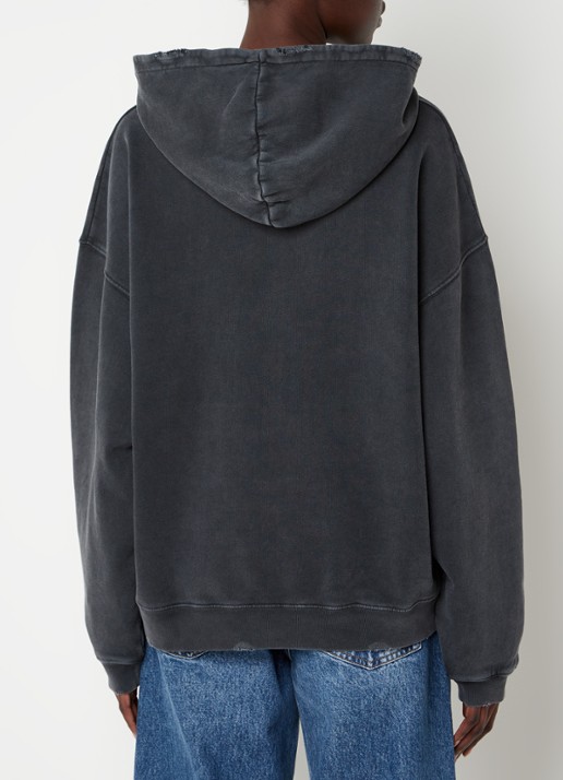 Anine Bing Harvey oversized hoodie met logoprint - achterkant 3 zwart