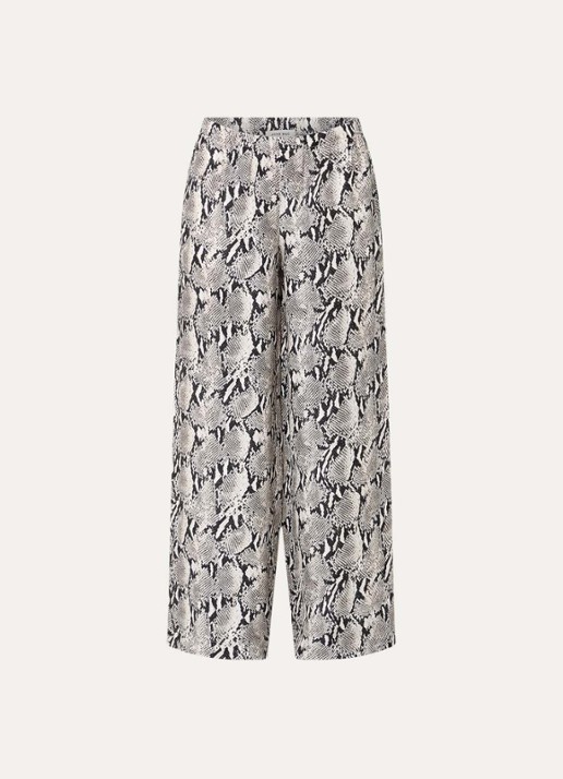 Anine Bing High waist wide fit pantalon met slangenprint en steekzakken - voorkant multicolor