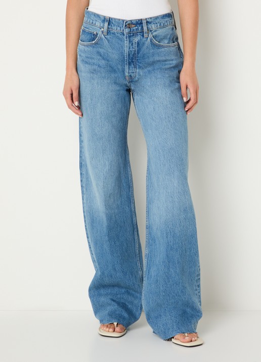 Anine Bing Hugh high waist straight leg jeans met medium wassing en steekzakken