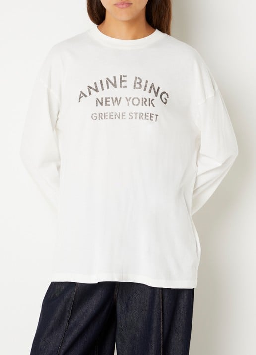 Anine Bing Ivan longsleeve met logoprint