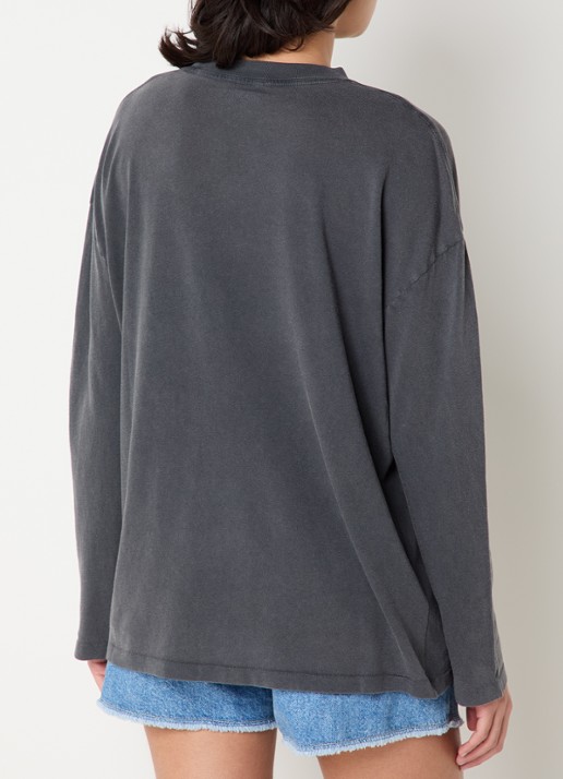 Anine Bing Ivan T-shirt met logoprint - achterkant antraciet