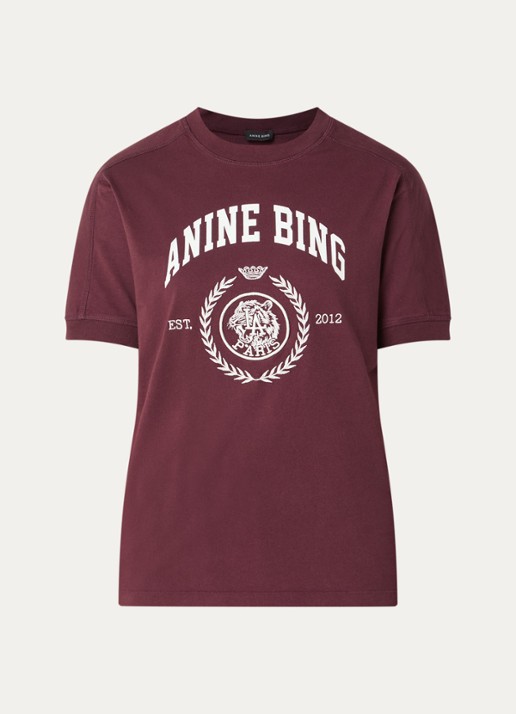 Anine Bing Jaylin T-shirt met print - voorkant bruin